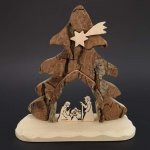 Amadea Dřevěný betlém s kůrou masivní dřevo 14x14x3 cm – Hledejceny.cz
