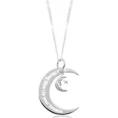 Šperky eshop ze stříbra velký a malý měsíc gravírovaný nápis SP25.21 – Zboží Mobilmania