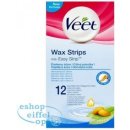 Veet Wax Strips voskové depilační pásky pro citlivou pokožku Almond Oil & Vitamin E 12 ks