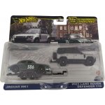 Hot Wheels Premium Team Transport Jaguar MK1 2023 Land Rover Defender 110 – Zboží Dáma