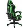Herní křeslo VidaXL Herní židle s podnožkou černo-zelená umělá kůže