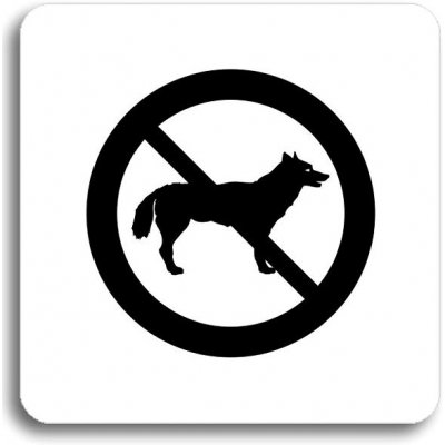 Accept Piktogram "zákaz vstupu se psem" (80 × 80 mm) (bílá tabulka - černý tisk bez rámečku) – Zboží Mobilmania
