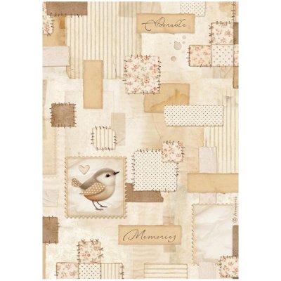 Stamperia Rýžový papír Vintage ptáček – Zboží Mobilmania