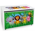 Leomark dřevěný box na kolečkách se sedátkem Zvířatka 243B – Hledejceny.cz