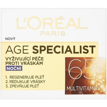 L'Oréal Age Specialist 65+ vyživující denní krém proti vráskám (Extract  from Opuncie, Multivitamin, SPF 20) 50 ml od 143 Kč - Heureka.cz