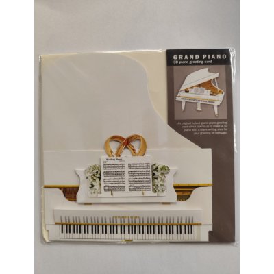 Hal Leonard Corporation 3D Přání KLAVÍR bílý - svatební/narozeninové – Zboží Dáma