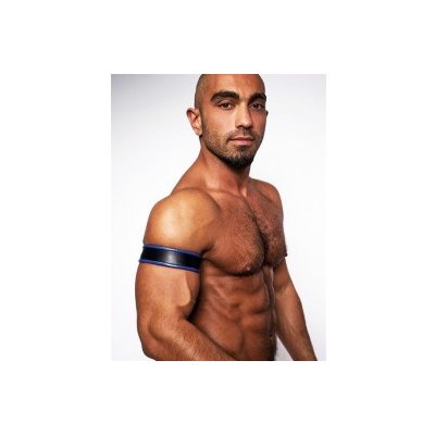 Mister B Leather Biceps Band Black Blue kožený pásek přes biceps – Zboží Mobilmania