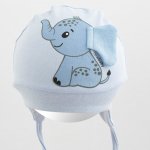 Bavlněná kojenecká čepička New Baby Happy Elephant blue – Zboží Dáma
