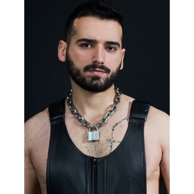 Mister B Chain with Lock - ocelový řetěz se zámkem na krk – Zboží Dáma