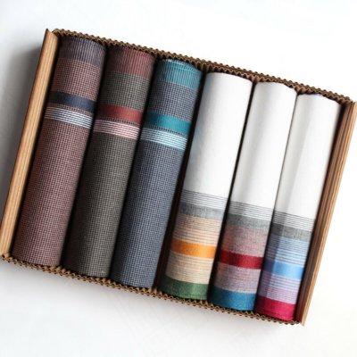 Ëtex Pánské látkové kapesníky v dárkové krabičce - 6 kusů M50-1 barevné – Zboží Dáma