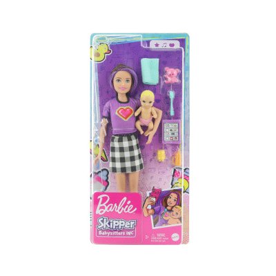 Barbie Chůva + miminko/doplňky fialové tričko – Zboží Mobilmania