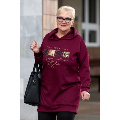 Italy fashion Mikinové šaty BARNY Petrolejová – Zboží Dáma Italy fashion Mikinové šaty BARNY Petrolejová – Zboží Dáma