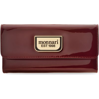 Monnari klasická s klopou kožená lakovaná elegantní prostorná portmonka červená – Zboží Mobilmania