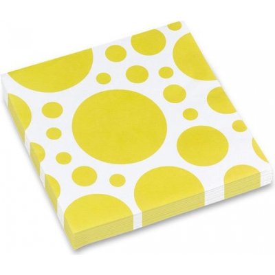 Amscan ubrousky Solid Color Dots žluté 2V 20ks 33x33cm – Sleviste.cz