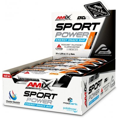 AMIX Sport Power Energy Snack Bar s kofeinem 20 x 45 g – Zbozi.Blesk.cz