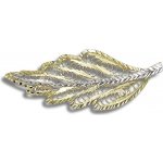 GEMMAX Zlatá brož Lístek GLXCN-00671 – Zboží Mobilmania