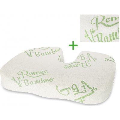 Romeo Memory Bamboo ortopedický podsedák s náhradním povlakem 45 x 36 x 6 cm – Zboží Dáma