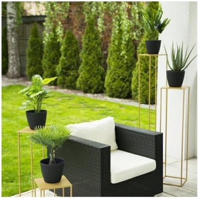 HowHomely Stojan na květiny 130 x 24 cm zlatá DD0040 – Hledejceny.cz