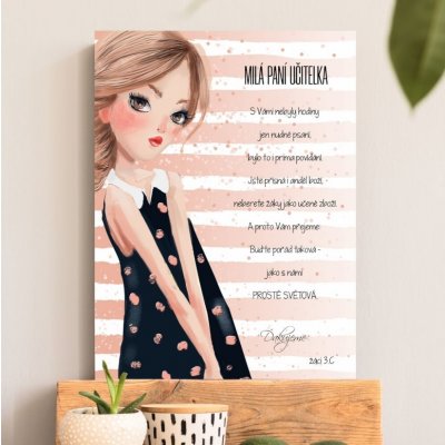 INSPIO Cedulka Dárky pro učitele - Poděkování na tabulce pro paní učitelku ke konci roku 40x30 pro učitelku – Hledejceny.cz