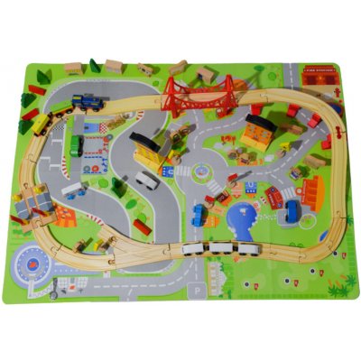 Aga4Kids Dřevěná vláčkodráha 75 dílů – Zboží Dáma