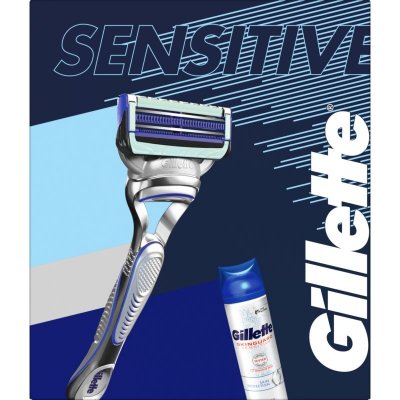 Gillette Skinguard holící strojek + Sensitive gel na holení 200 ml dárková sada – Zbozi.Blesk.cz