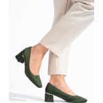 Vinceza Pěkné Dámské lodičky zelené na širokém podpatku – Zboží Dáma