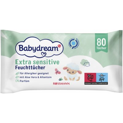 Babydream Vlhčené ubrousky extra sensitive 80 ks – Zboží Dáma