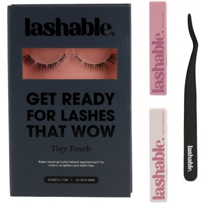 Lashable DIY umělé trsové řasy Startovací Sada Tiny Touch trsové řasy 5-13mm + Lepidlo na řasy 5g + Fixátor 5g + Aplikátor na řasy 1ks - vhodné pro citlivou pokožku – Sleviste.cz