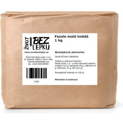 Život bez lepku Fazole malá hnědá 1 kg – Sleviste.cz