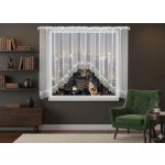 Dekorační krátká oblouková záclona s řasící páskou se zirkony LEONA bílá 400x145 cm MyBestHome – Hledejceny.cz