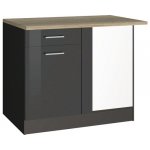 Held Möbel Mailand 110 x 60 x 85 cm šedá vysoce lesklé šedá matný – Zboží Dáma