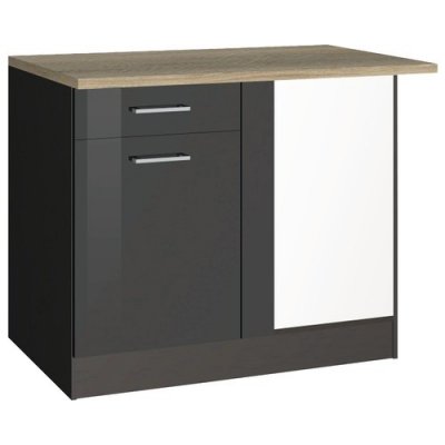 Held Möbel Mailand 110 x 60 x 85 cm šedá vysoce lesklé šedá matný – Zboží Dáma