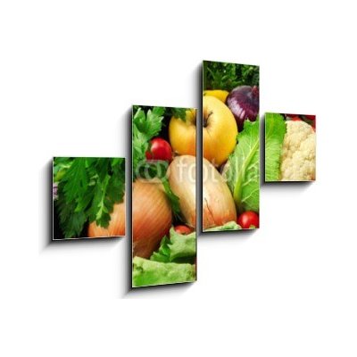 Obraz 4D čtyřdílný - 120 x 90 cm - fresh fruits and vegetables čerstvé ovoce a zeleninu – Zboží Mobilmania