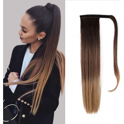 Hedvábný clip in WRAP AROUND PONYTAIL - přírodní ombré – Sleviste.cz