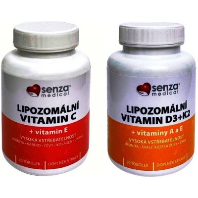 Senza Lipo Duo PREMIUM Lipozomální vitamin C + D3K2AE 2x90 kapslí – Zboží Mobilmania