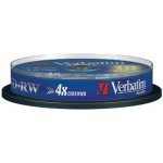 Verbatim DVD+RW 4,7GB 4x, SERL, spindle, 10ks (43488) – Zboží Mobilmania