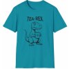 Pánské tričko s potiskem Tričko s potiskem Tea-Rex Když dinosaurus miluje čaj! Unisex Softstyle Tropical Blue