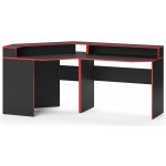 Vicco Stůl pro hraní Kron, 190 x 90 cm Rohový tvar, Červená/Černá – Hledejceny.cz