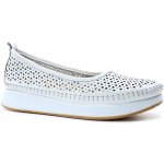 Klop Dámské kožené mokasíny 014 AZR73 bílé – Zboží Mobilmania