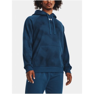 Under Armour Rival Fleece Printed Hoodie Varsity Blue/White – Zboží Mobilmania