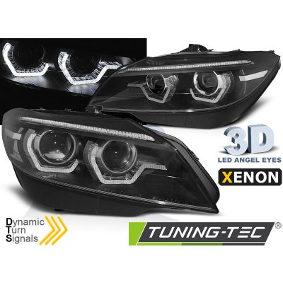 Přední světla s LED dynamickým blinkrem, 3D LED Angel Eyes DRL BMW Z4 E89 09-13 xenon AFS černá – Zboží Mobilmania