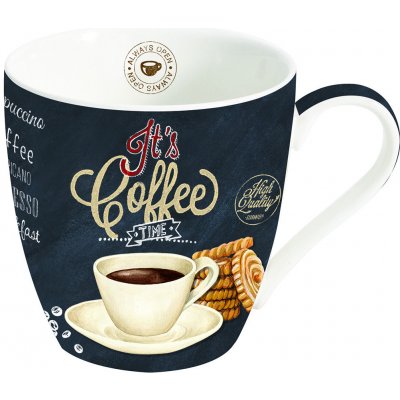 Easy Life Porcelánový hrnek na kávu It´s Coffee Time černá 350 ml