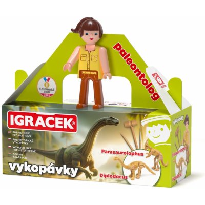 Igráček Paleontoložka s vykopávkami dinosaurů Parasaurolophuse a Diplodocuse Efko – Sleviste.cz