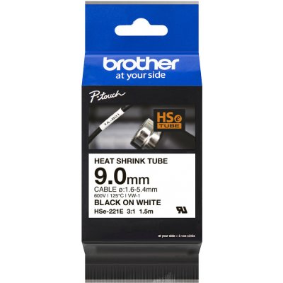 Brother HSe-221E, bužírka bílá / černá 9 mm – Zboží Mobilmania