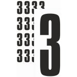 Čísla samolepící 3 černá samolepící vinylová fólie velikost znaku 150 mm – Hledejceny.cz
