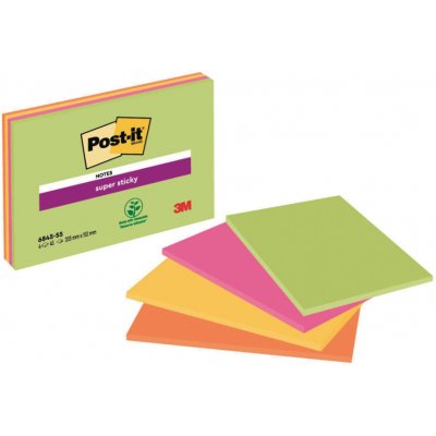 3M Post-it Super Sticky Meeting Notes 4 ks 203x152mm – Hledejceny.cz