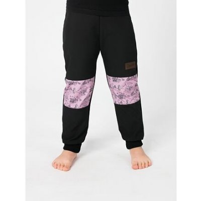 Dětské softshellové kalhoty Promaledobrodruhy bez zateplení black pink