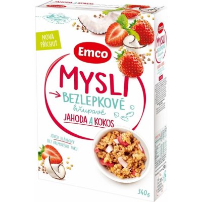 Emco Mysli bezlepkové jahoda a kokos 340 g – Hledejceny.cz