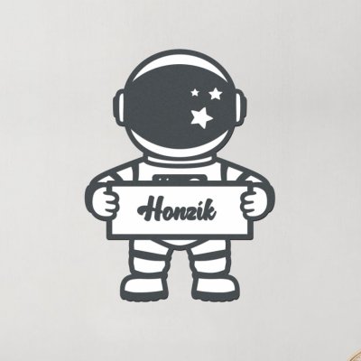 dřevo života dřevěná dekorace Astronaut antracitová 60x80 – Zboží Mobilmania