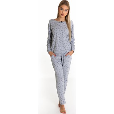 Piu Bella PDD-42 dámské pyžamo dlouhé šedé